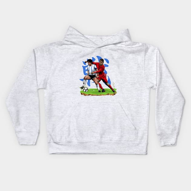 Epic Battle: God vs The Machine Kids Hoodie by akyanyme